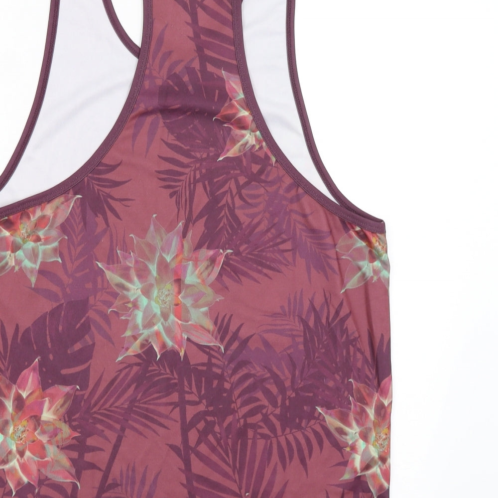 Sik Silk Mens Red Floral   T-Shirt Size L  - Cafe Mambo Ibiza
