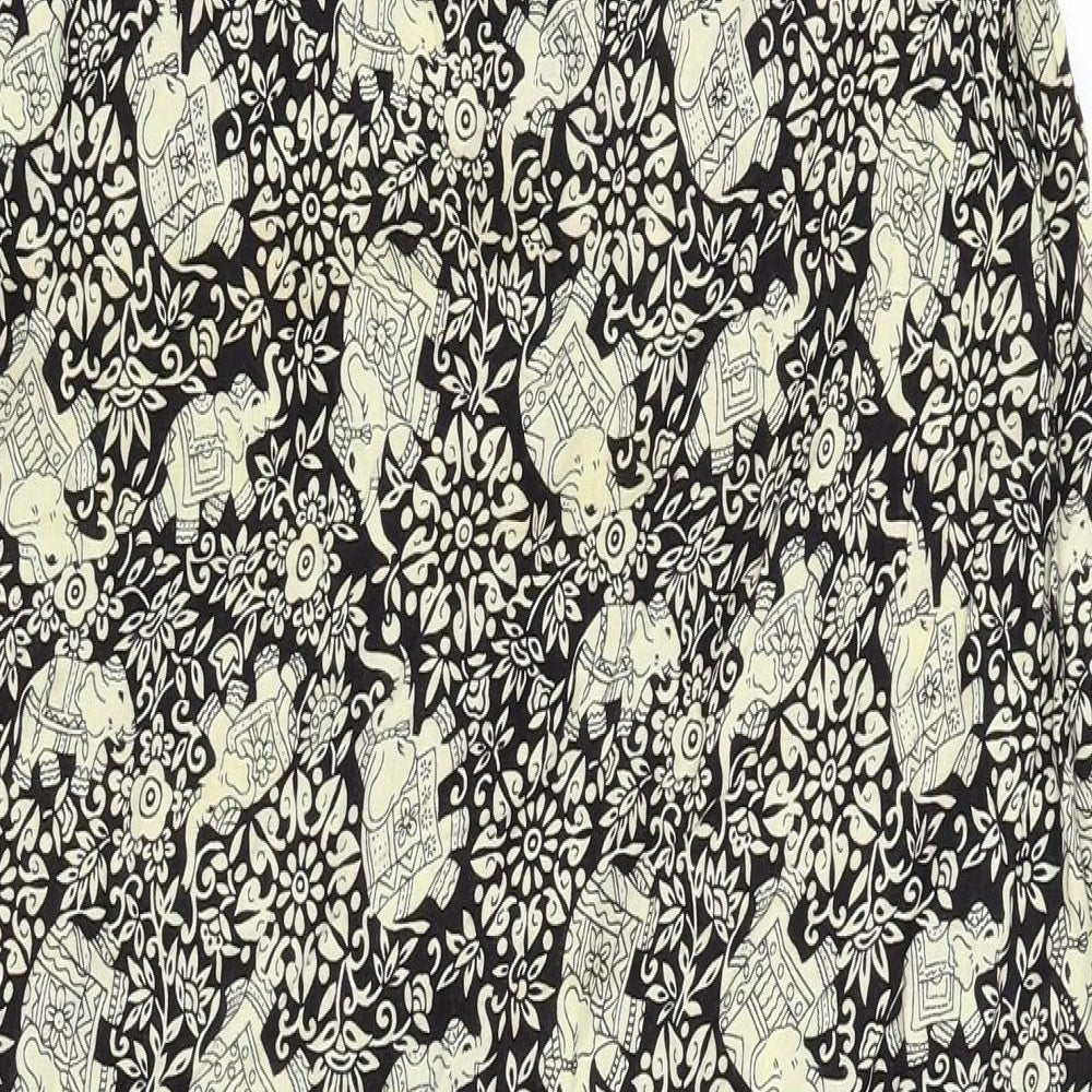 Preworn Womens Black Paisley  A-Line  Size M