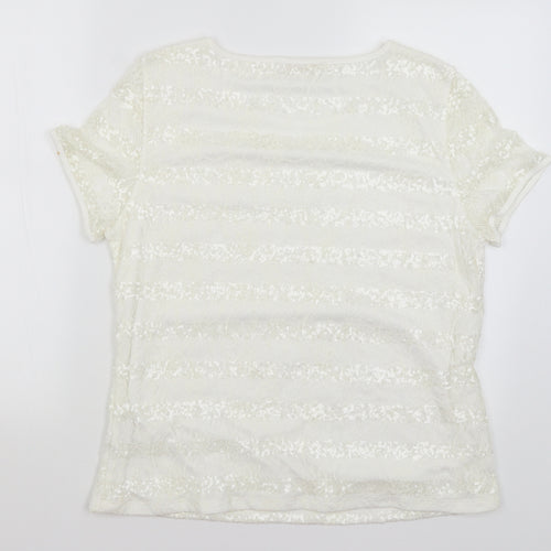 Anna Rose Womens White   Basic T-Shirt Size XL