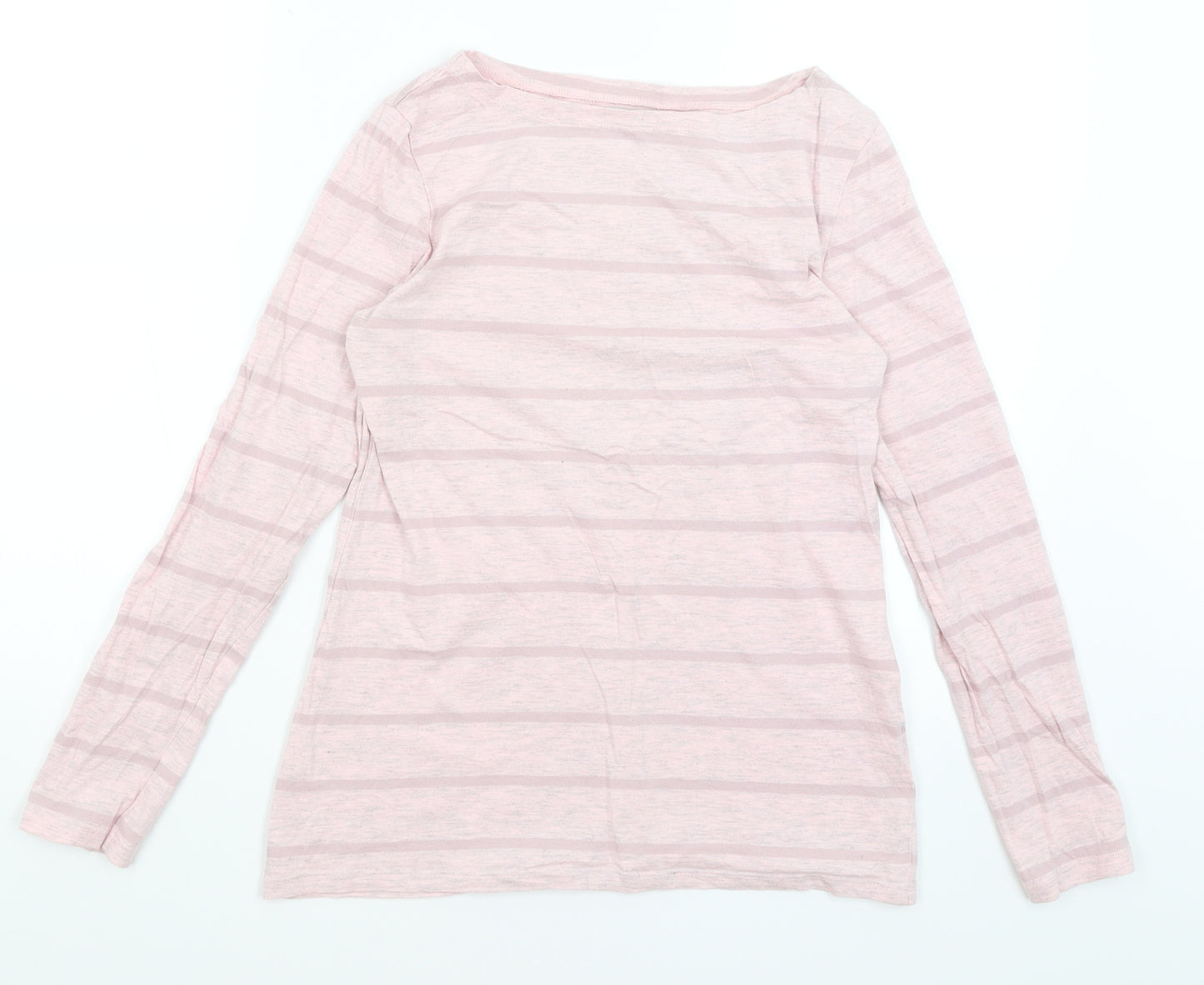 Tom & Rose Womens Pink Striped  Basic T-Shirt Size M