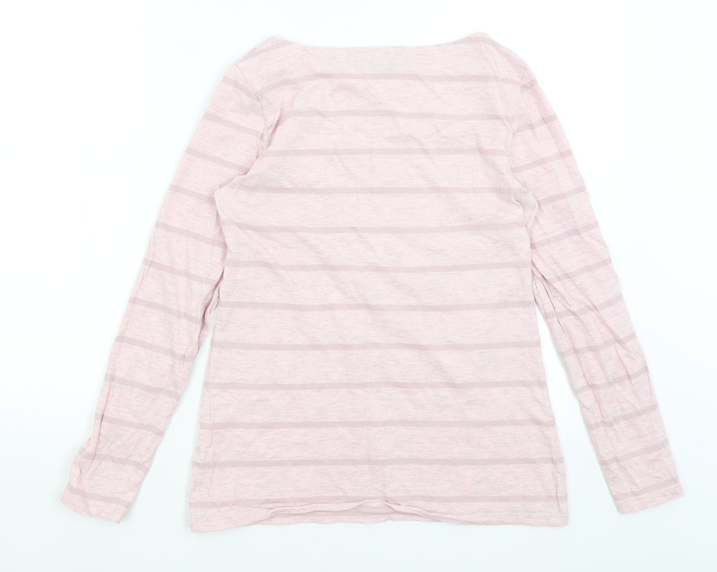Tom & Rose Womens Pink Striped  Basic T-Shirt Size M