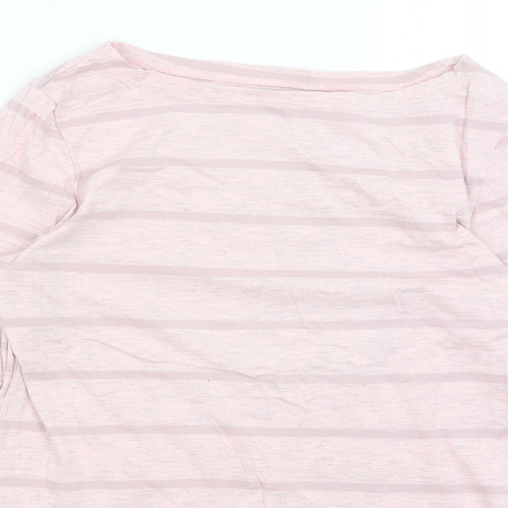 Tom & Rose Womens Pink Striped  Basic T-Shirt Size M