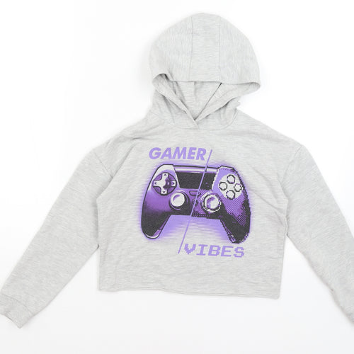 George Girls Grey   Pullover Hoodie Size 7-8 Years  - Gamer Vibes
