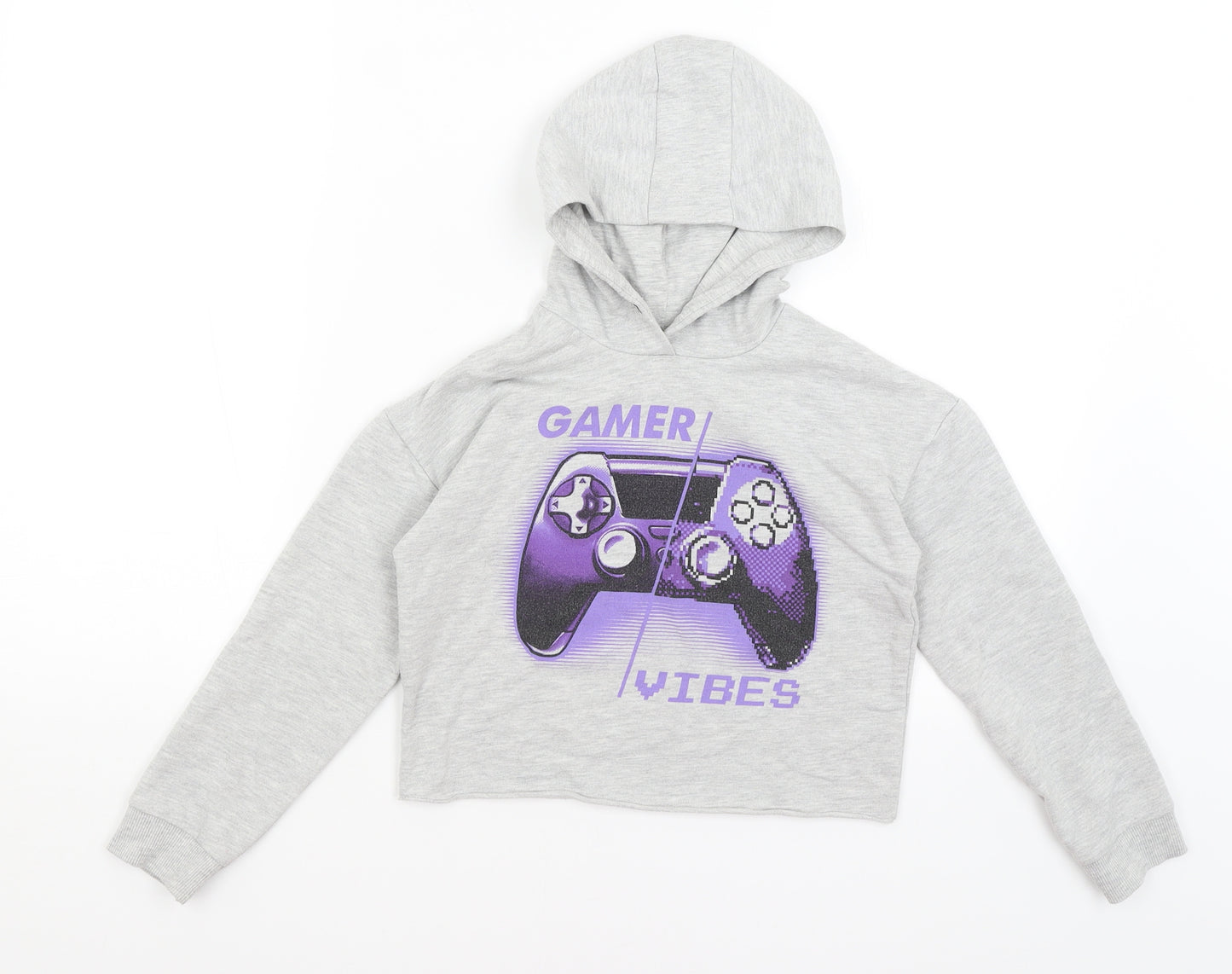 George Girls Grey   Pullover Hoodie Size 7-8 Years  - Gamer Vibes