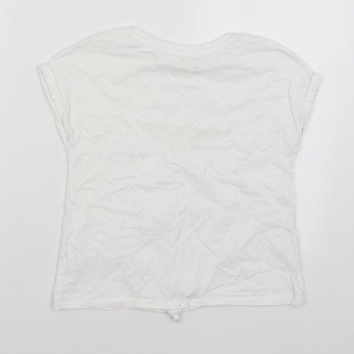 NEXT Girls White   Basic T-Shirt Size 9 Years  - Smile