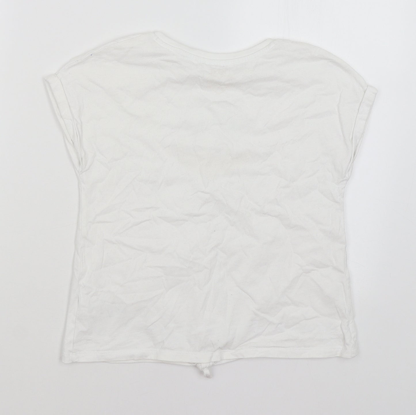 NEXT Girls White   Basic T-Shirt Size 9 Years  - Smile