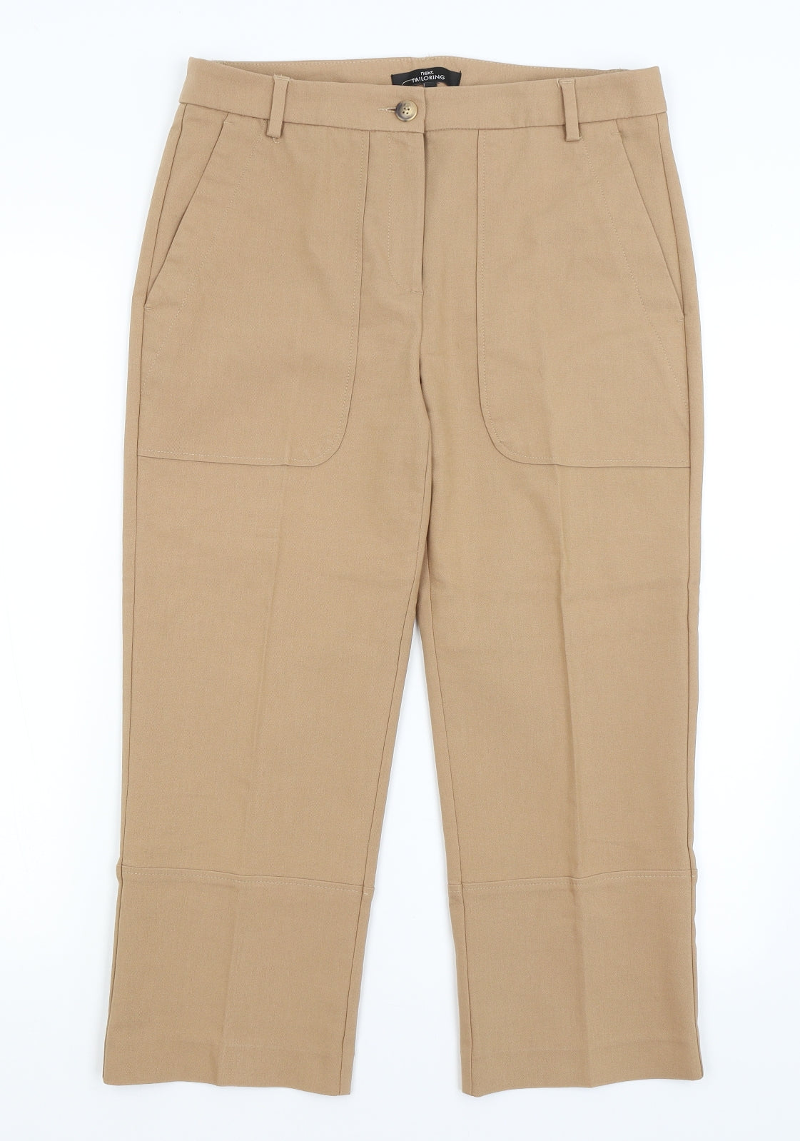 NEXT Womens Brown   Cropped Trousers Size 10 L23 in