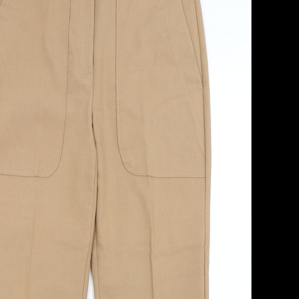 NEXT Womens Brown   Cropped Trousers Size 10 L23 in