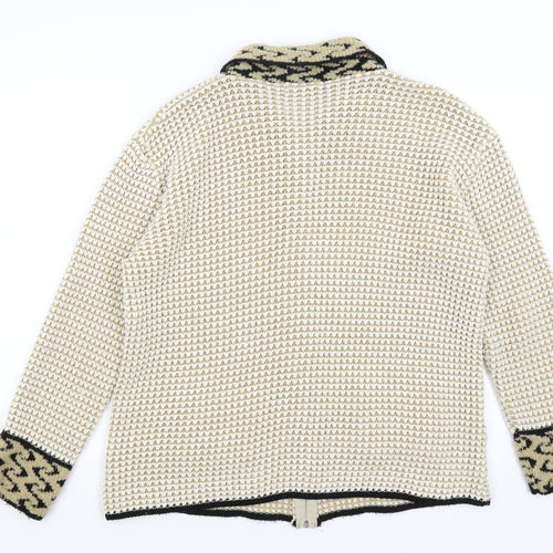 Envy Womens Beige   Full Zip Jumper Size M