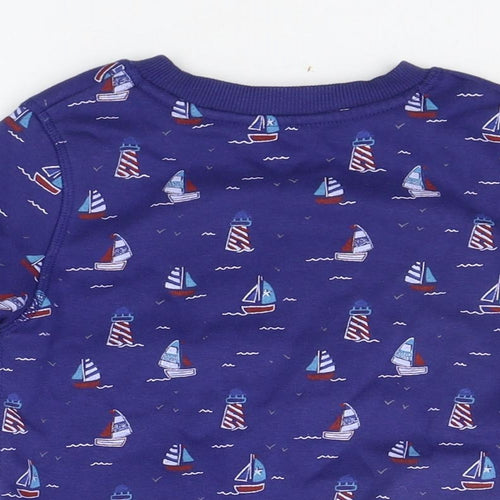 George Boys Blue Geometric  Pullover Jumper Size 3-4 Years