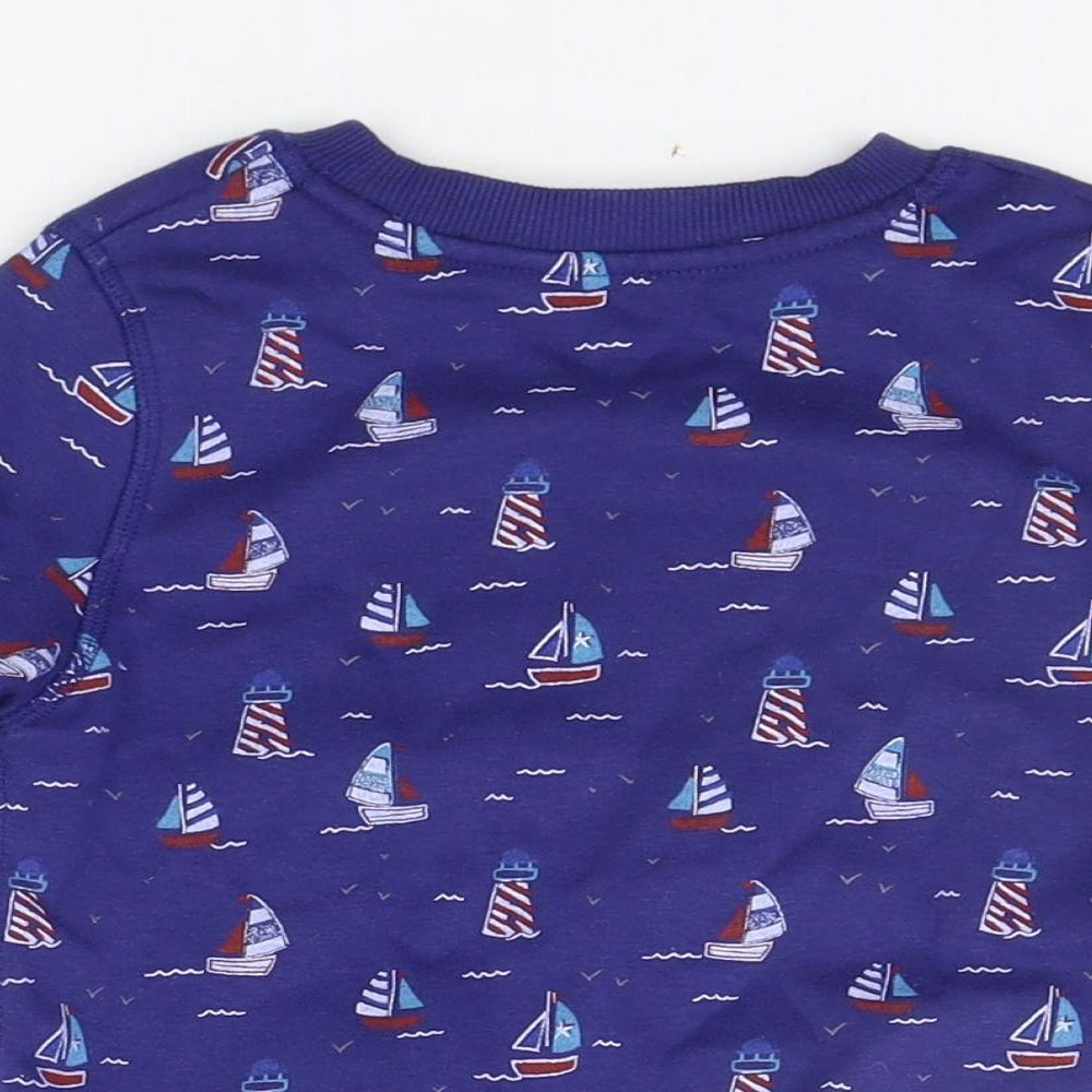 George Boys Blue Geometric  Pullover Jumper Size 3-4 Years
