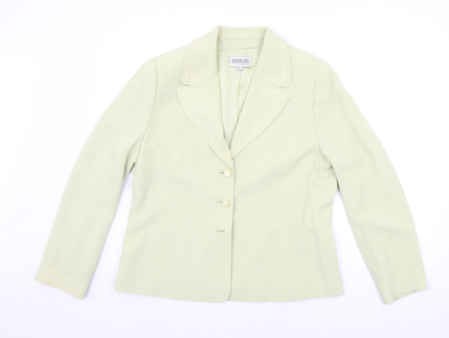 Gold Womens Yellow   Jacket Blazer Size 16