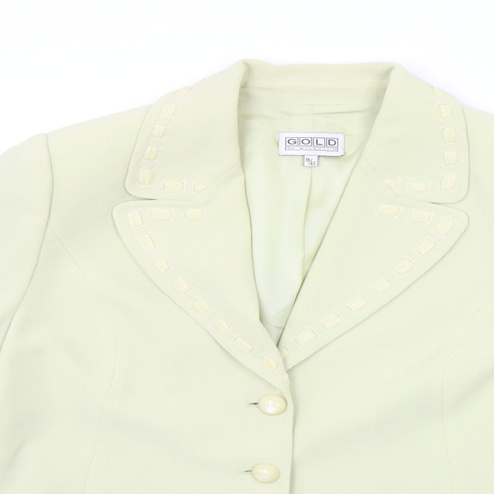 Gold Womens Yellow   Jacket Blazer Size 16