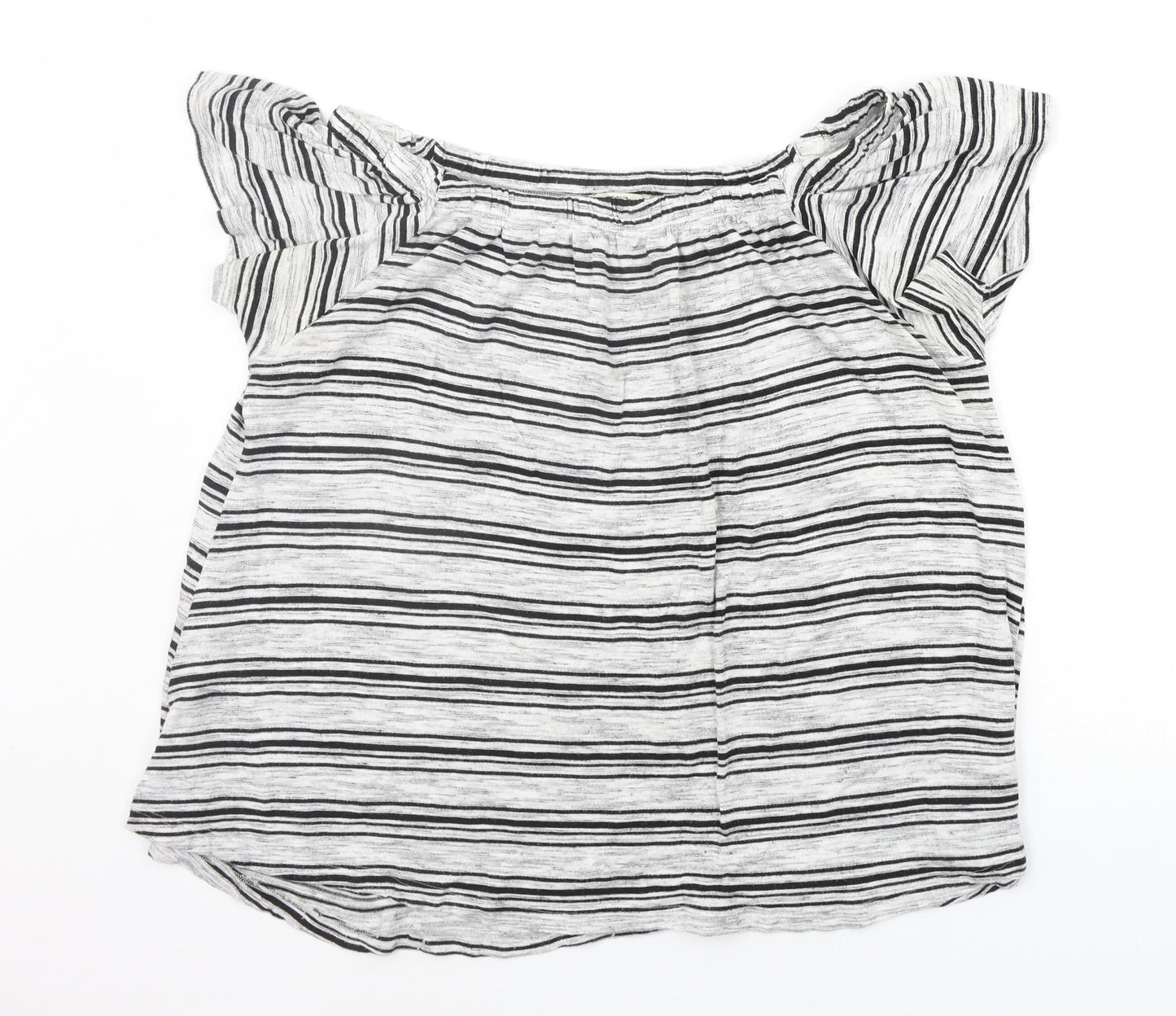 Matalan Womens Grey Striped  Basic Blouse Size 14
