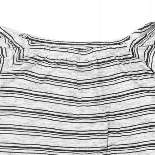 Matalan Womens Grey Striped  Basic Blouse Size 14