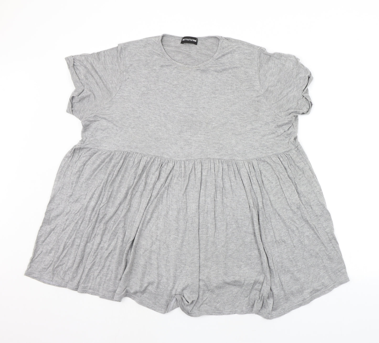 PRETTYLITTLETHING Womens Grey   Basic T-Shirt Size 8