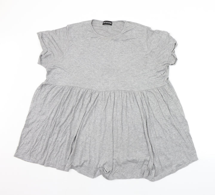 PRETTYLITTLETHING Womens Grey   Basic T-Shirt Size 8