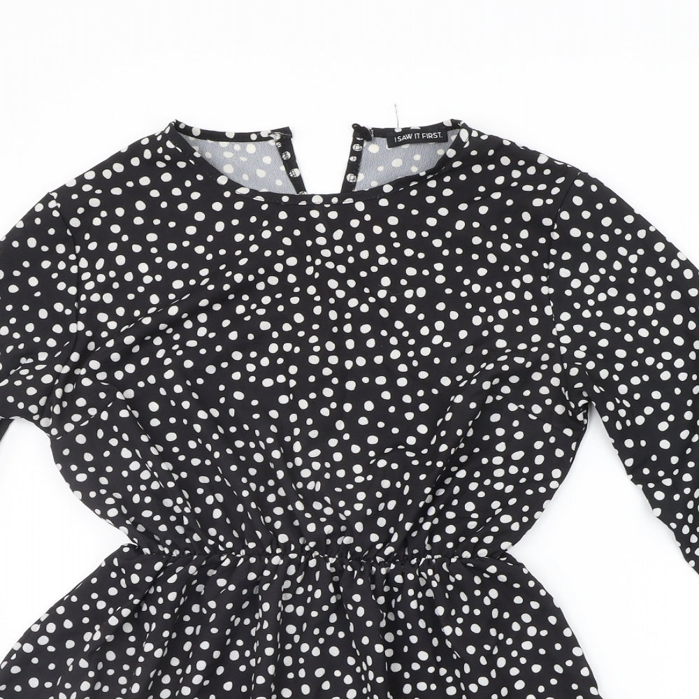 I SAW IT FIRST Womens Black Plaid  A-Line  Size 8