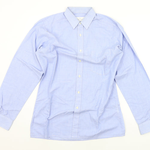 The Burton Collection Mens Blue    Button-Up Size 15