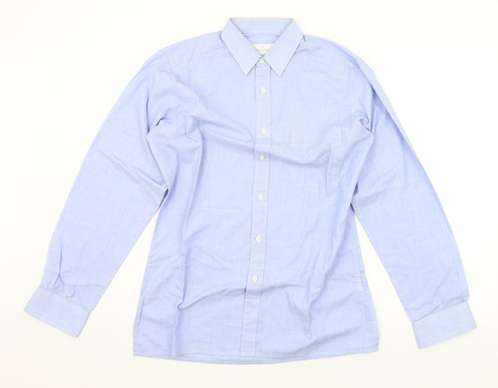 The Burton Collection Mens Blue    Button-Up Size 15