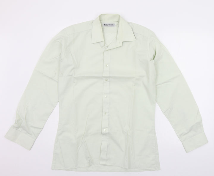 TESCO Mens Green Button-Up Size 15