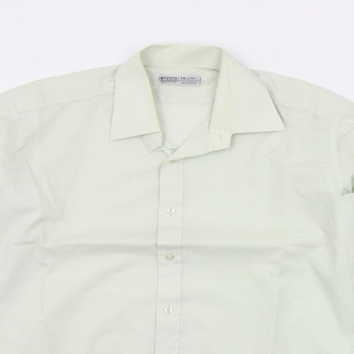 TESCO Mens Green    Button-Up Size 15