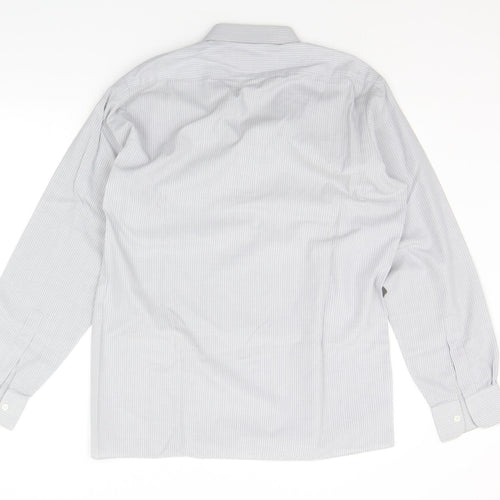 Debenhams Mens Grey Striped   Button-Up Size 16