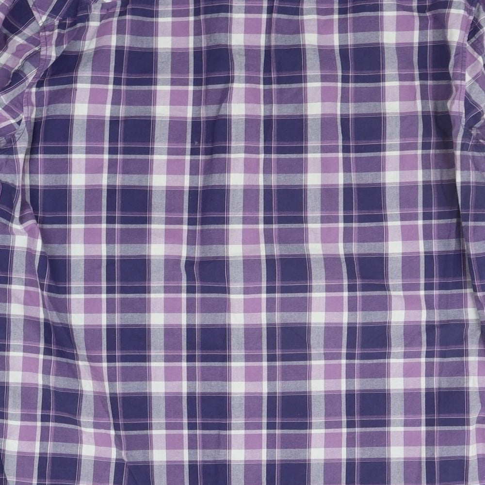 lyle  Mens Purple Check   Button-Up Size L