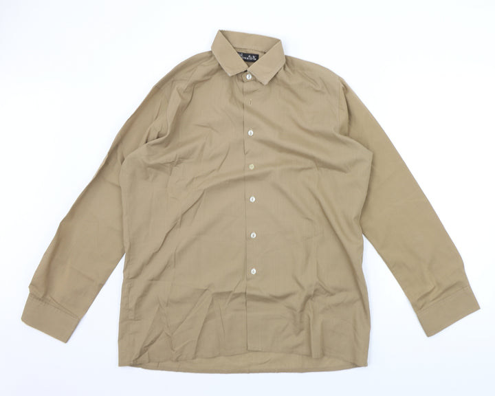 Asdale Mens Brown Button-Up Size 16