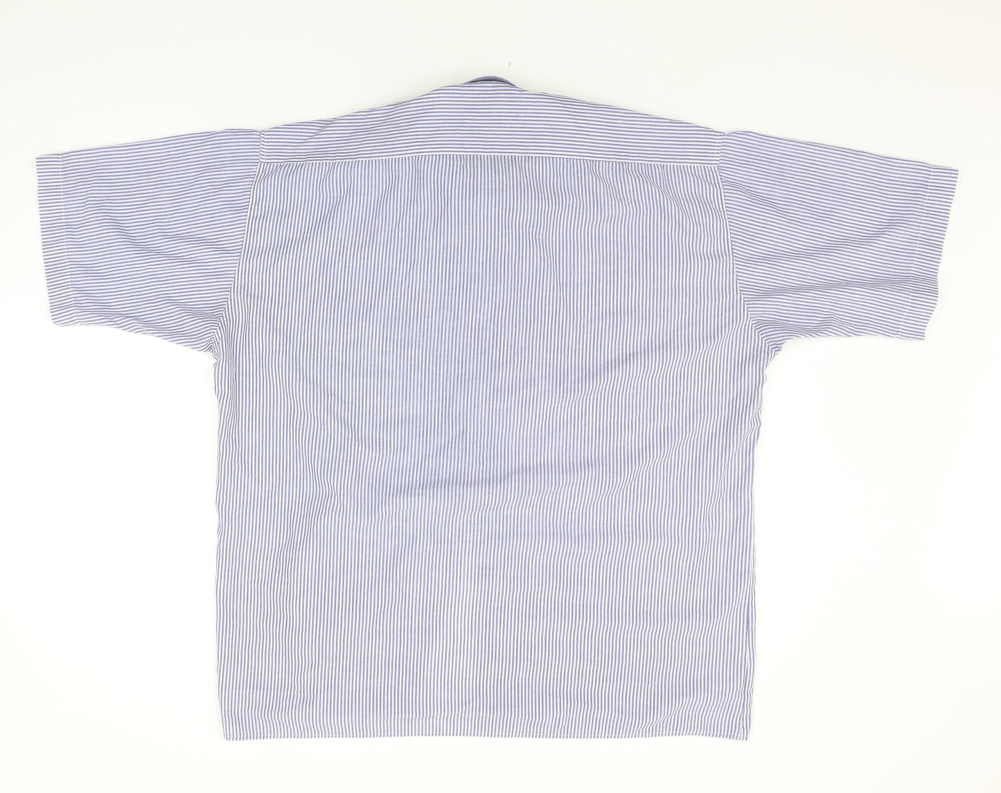 Marks and Spencer Mens Blue Striped   Button-Up Size 16.5