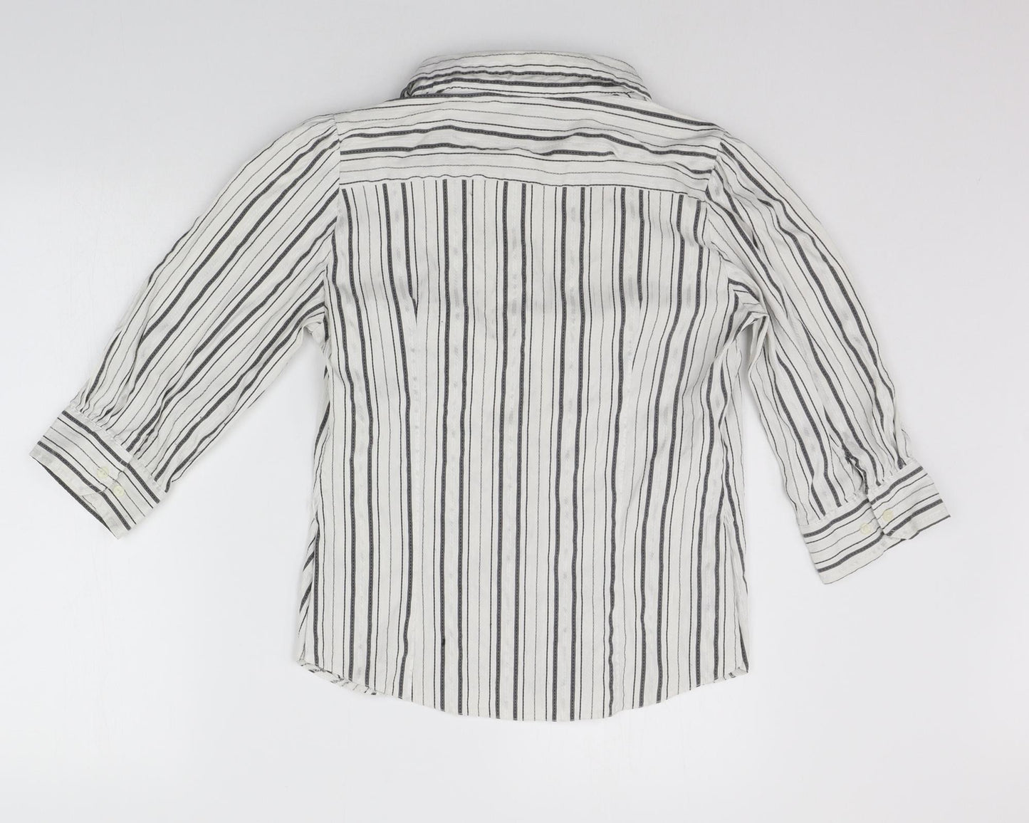 Debenhams Womens White Striped  Basic Button-Up Size 12