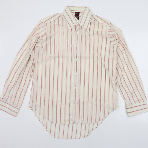 Paladine Mens Beige Polka Dot   Button-Up Size 16