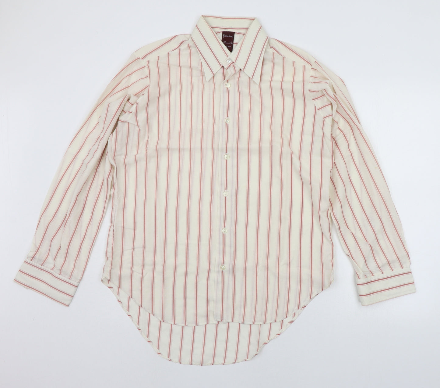 Paladine Mens Beige Polka Dot   Button-Up Size 16