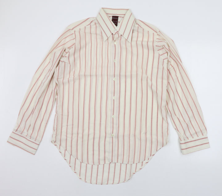 Paladine Mens Beige Polka Dot   Button-Up Size 16