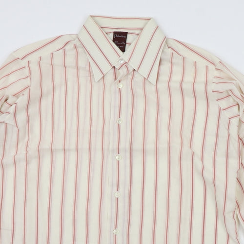 Paladine Mens Beige Polka Dot   Button-Up Size 16