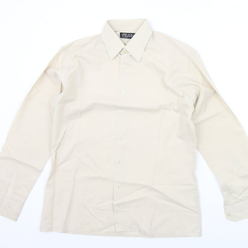 Asdale Mens Beige    Button-Up Size 15.5