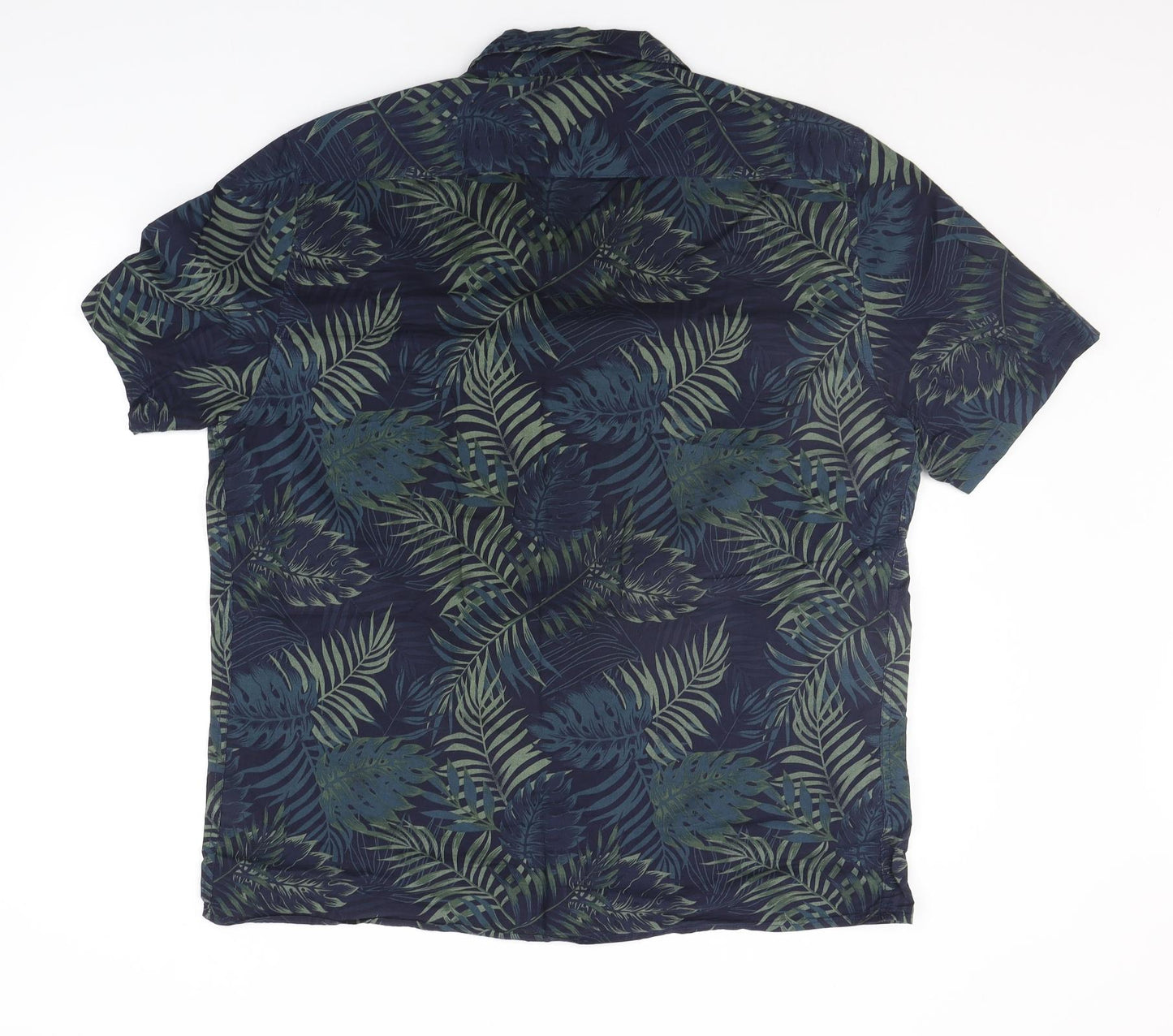 George Mens Blue Floral   Button-Up Size XL