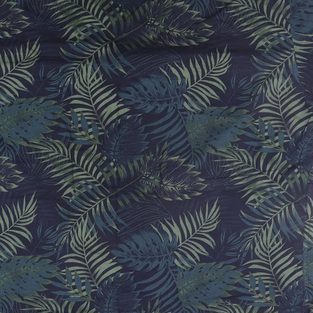 George Mens Blue Floral   Button-Up Size XL