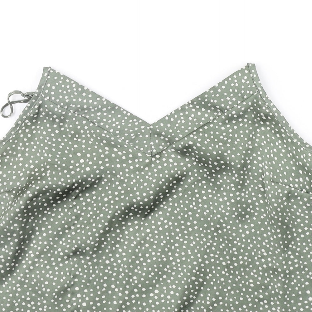 Primark Womens Green Polka Dot  Basic Tank Size XS