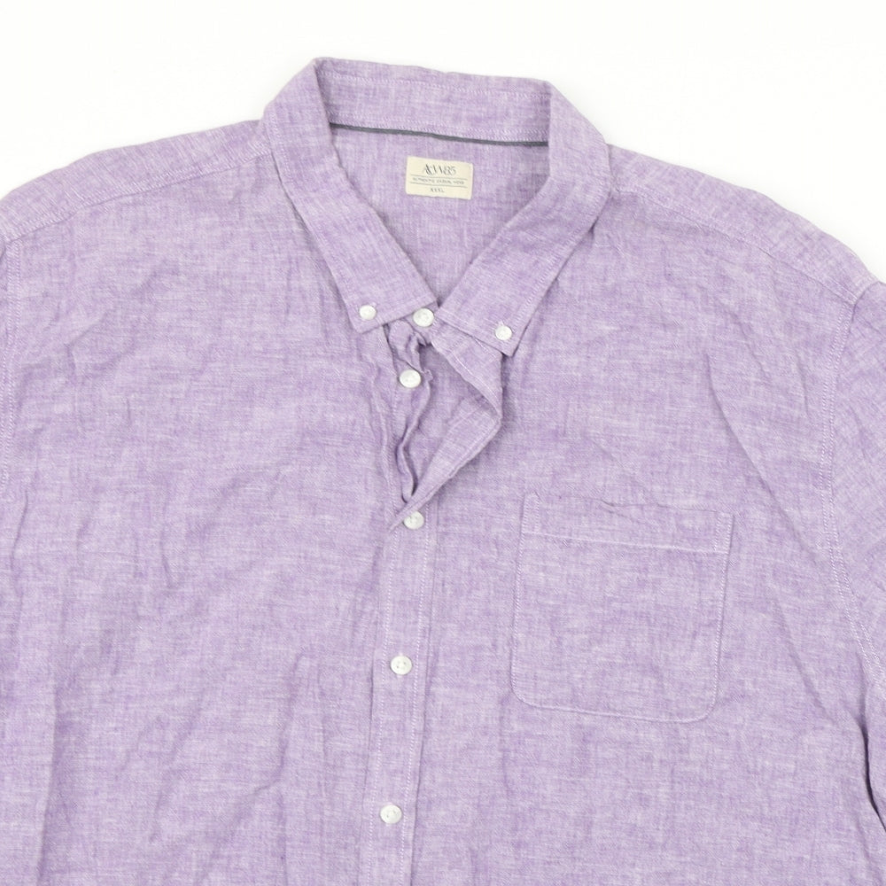 Acw85 Mens Purple    Button-Up Size 3XL