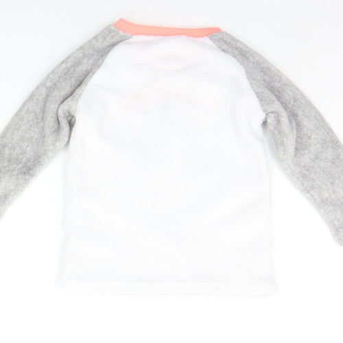Primark Girls White Solid  Top Pyjama Top Size 5-6 Years  - UNICORN