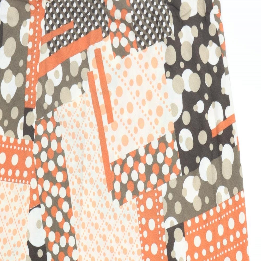 Marks and Spencer Womens Orange Geometric  Flare Skirt Size 18