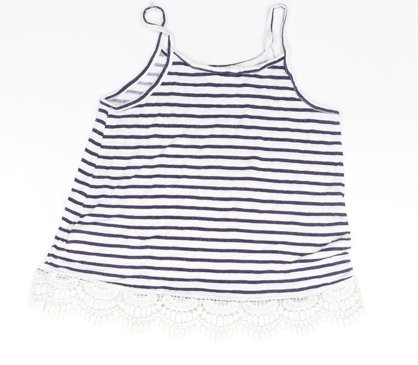 H&M Girls Blue Striped  Basic T-Shirt Size 9-10 Years