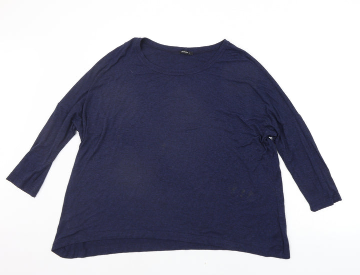 Roman Womens Blue Houndstooth Pullover Jumper Size 14
