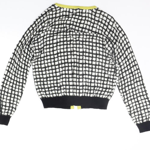 NEXT Womens Black Check  Cardigan Jumper Size 14