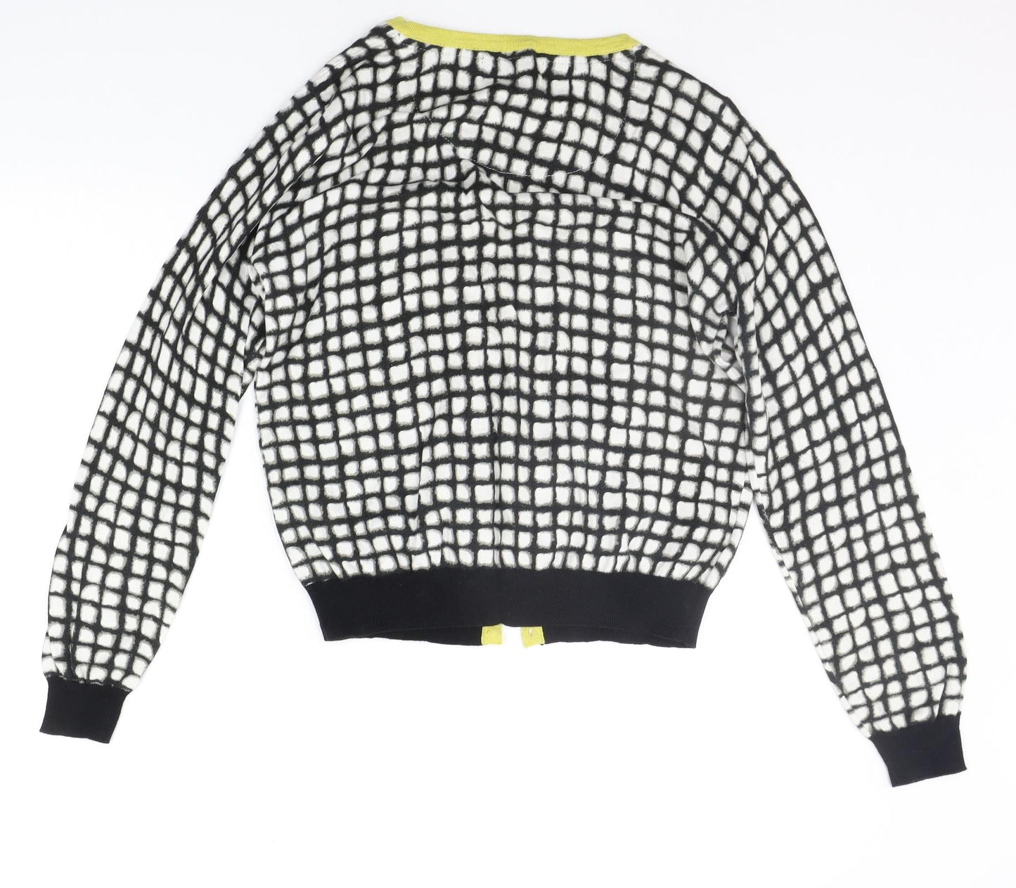 NEXT Womens Black Check  Cardigan Jumper Size 14