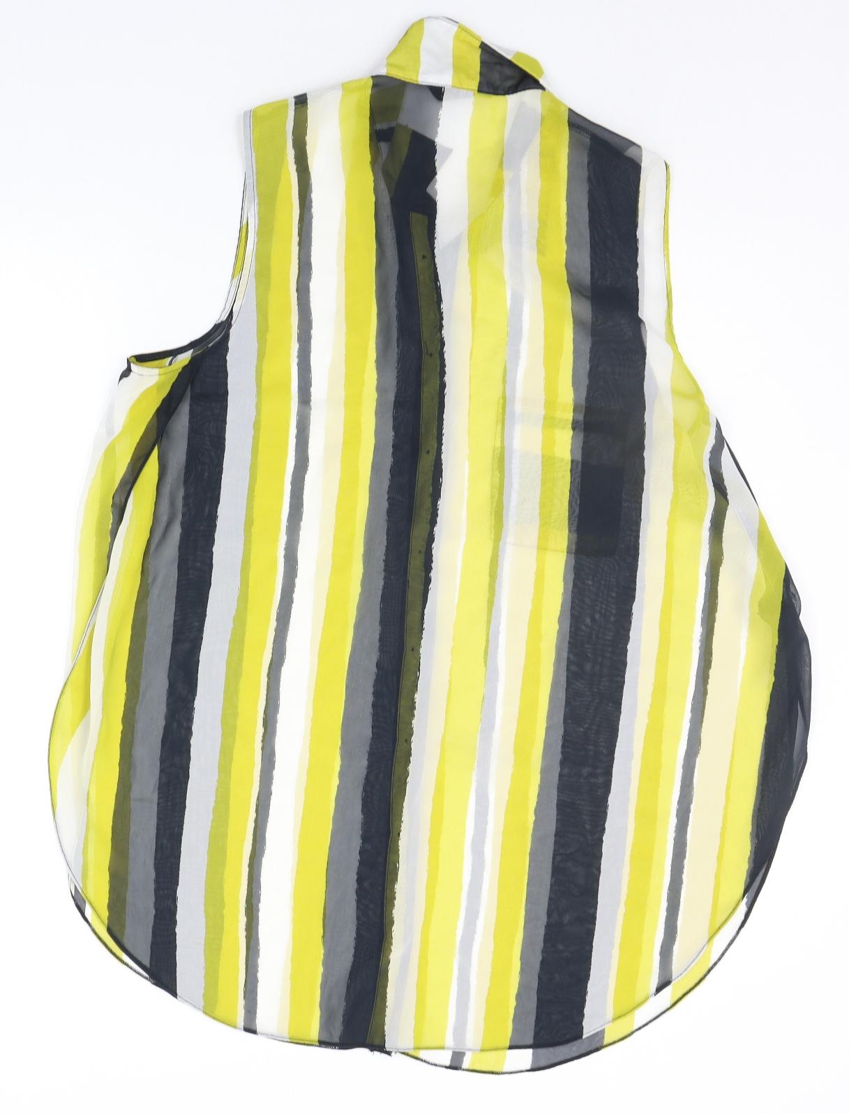 Papaya Womens Yellow Striped  Basic Button-Up Size 16