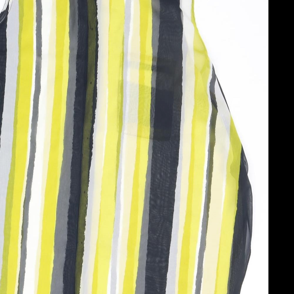 Papaya Womens Yellow Striped  Basic Button-Up Size 16