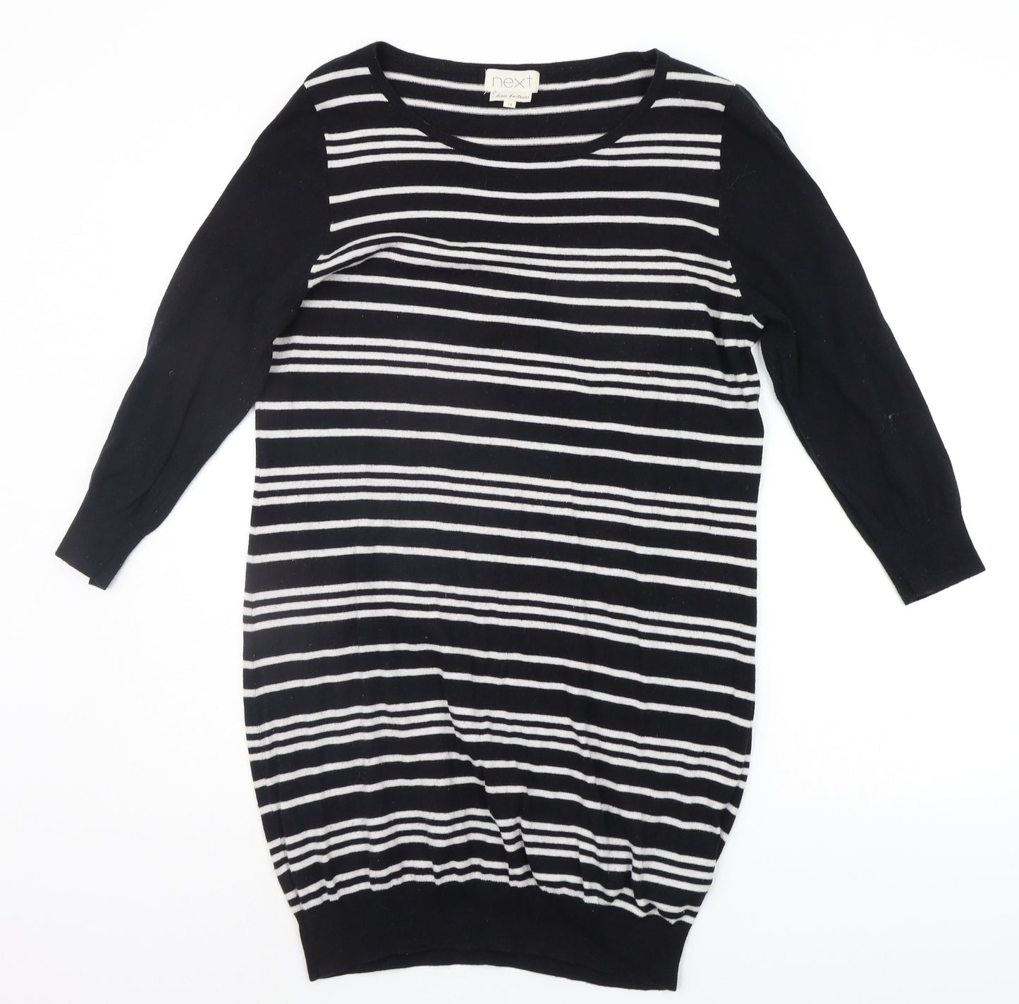 NEXT Womens Black Striped  Jumper Dress  Size 14