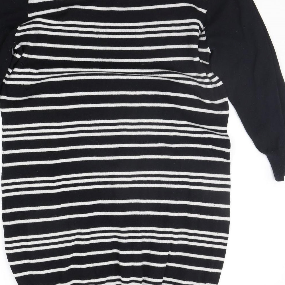 NEXT Womens Black Striped  Jumper Dress  Size 14